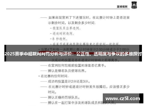 2025赛季中超裁判判罚分析与评价：公正性、透明度与争议的多维探讨